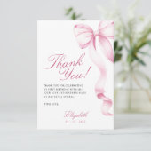 Sweet 16 Pink Bow Thank You Card サンキューカード (スタンド正面)