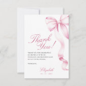 Sweet 16 Pink Bow Thank You Card サンキューカード (正面)