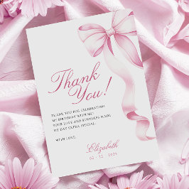 Sweet 16 Pink Bow Thank You Card サンキューカード