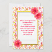Sweet 16 Pink & Yellow Birthday Party Invitation（ピ 招待状 (裏面)