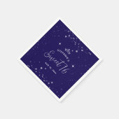 Sweet 16 Princess Tiara Crown Navy Blue Birthday スタンダードカクテルナプキン (角)