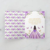 Sweet 16 Purple Princess African American Girl カード (内部)