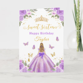 Sweet 16 Purple Princess Blonde Girl カード