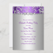 Sweet 16 Purple & Silverのフローラ発表 招待状 (裏面)