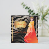 Sweet 16/ Quinceaniera/Quince anyos/zebra stripes 招待状 (スタンド正面)