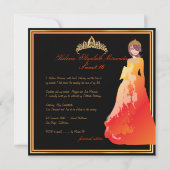 Sweet 16/ Quinceaniera/Quince anyos/zebra stripes 招待状 (裏面)