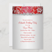 Sweet 16 Red Bow & Sparkle Diamondのお知らせ 招待状 (裏面)