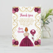 Sweet 16 Red Hair Princess Burgundy  サンキューカード (スタンド正面)