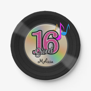 Sweet 16 Rock Musicパーティー パーソナライズされた ペーパープレート