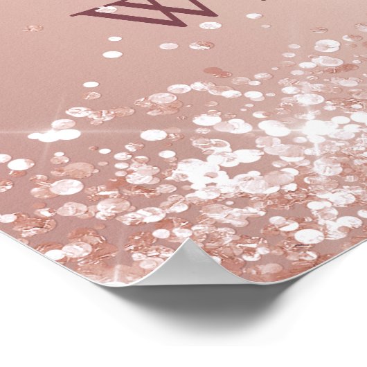 Sweet 16 rose gold welcome ポスター (角)