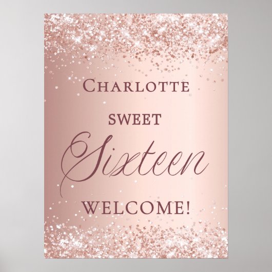 Sweet 16 rose gold welcome  ポスター (正面)