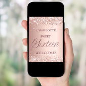 Sweet 16 rose gold welcome  ポスター
