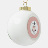 Sweet 16 Script Photo Car Pink Ornament セラミックボールオーナメント (左)