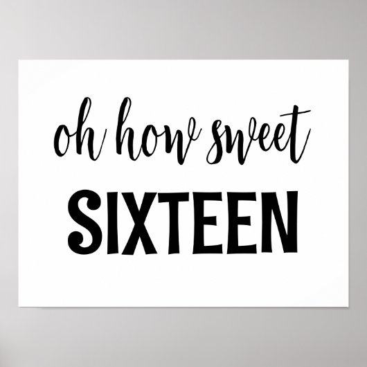 Sweet 16 Sign Oh HowSweet sixteen誕生日治療 ポスター (正面)