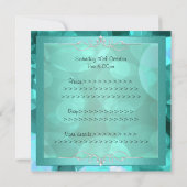 Sweet 16 Silverティール（緑がかった色）バブルメタルフレームパーティー 招待状 (裏面)