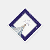 Sweet 16 Silver Ball Gown Dress Navy Blue Birthday スタンダードカクテルナプキン (角)