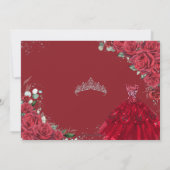 Sweet 16 Silver Red Rosesフローラ写真 招待状 (裏面)