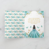 Sweet 16 Turquoise Princess African American Girl カード (内部)