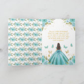 Sweet 16 Turquoise Princess Brunette Girl カード (内部)