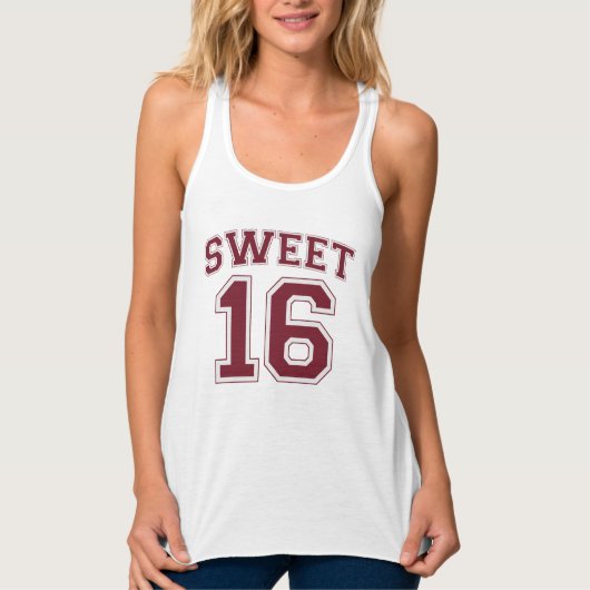 SWEET 16 VARSITY Inspired BIRTHDAY Tee タンクトップ (正面)