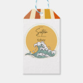 Sweet 16 Wave and Sun Monogram – 名前 ギフトタグ (正面)