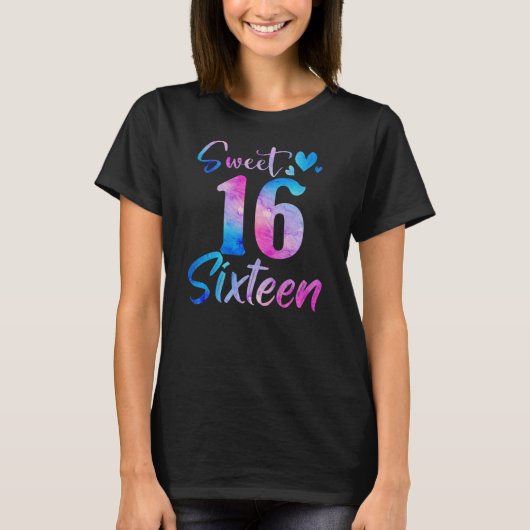 Sweet 16th Birthday Party Celebration Sixteen Tシャツ (正面)