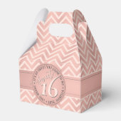 Sweet 16th Birthday Party Pink Chevron Thank You フェイバーボックス (裏面サイド)