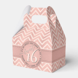 Sweet 16th Birthday Party Pink Chevron Thank You フェイバーボックス