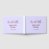 Sweet 16th birthday purple pastel mauve retro name ゲストブック (全面)