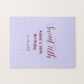 Sweet 16th birthday purple pastel mauve retro name ジグソーパズル (横)