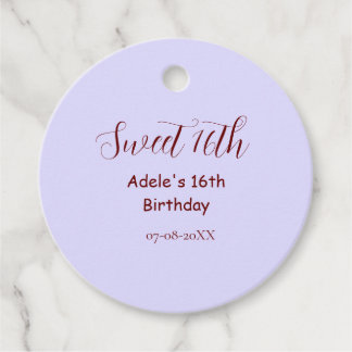 Sweet 16th birthday purple pastel mauve retro name フェイバータグ