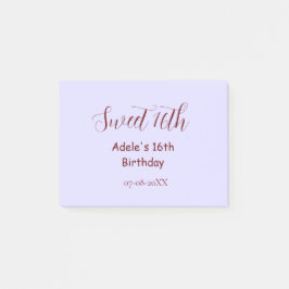 Sweet 16th birthday purple pastel mauve retro name ポストイット