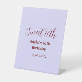 Sweet 16th birthday purple pastel mauve retro name 台座サイン