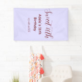 Sweet 16th birthday purple pastel mauve retro name 横断幕 (インサイチュ)