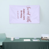 Sweet 16th birthday purple pastel mauve retro name 横断幕 (トレードショー)