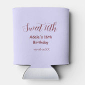 Sweet 16th birthday purple pastel mauve retro name 缶クーラー (裏面)