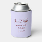 Sweet 16th birthday purple pastel mauve retro name 缶クーラー (缶裏面)