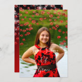 Sweet 16th Elisabethレッドグレーシルバーフォトグラデーションー 招待状 (正面/裏面)