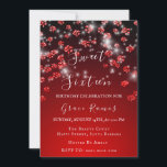 Sweet 16th Elisabethレッドグレーシルバーフォトグラデーションー 招待状<br><div class="desc">フローレンスKデザイン</div>