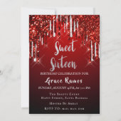 Sweet 16th Elisabeth誕生日ドリップス写真 招待状 (裏面)