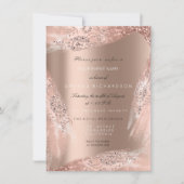 Sweet 16th Wedding Dress Rose Gold Glittering 招待状 (正面)