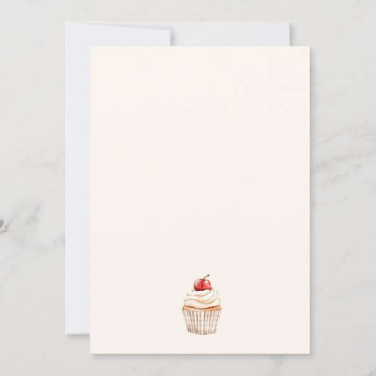 Sweet  1st Bunny Apple  Birthday Invitation 招待状 (裏面)