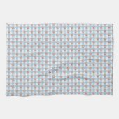 Sweet 50s Retro Rosebud Blue Gingham Check キッチンタオル (横)