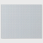 Sweet 50s Retro Rosebud Blue Gingham Check ラッピングペーパー (フラット)