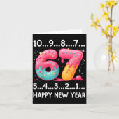 Sweet 67 New Year Countdown 2026 Funny Happy New Y カード (黄色い花)