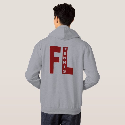 Sweet à capuche gris dos FLORIDA TENNIS パーカ (裏面フル)