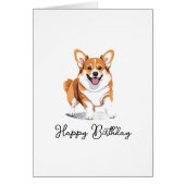 Sweet Adorable Corgi Birthday Card Heartfelt (正面)