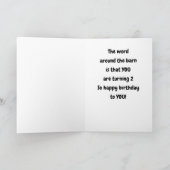 SWEET ALPACA SAYS *HAPPY 2ND BIRTHDAY"カード カード (内部)