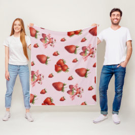 Sweet and Charm Strawberry Vintage Nursery  フリースブランケット