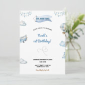 Sweet and cute airplane birthday party invitation 招待状 (スタンド正面)